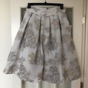 Eliza J Appliqué Pleated Ball Skirt